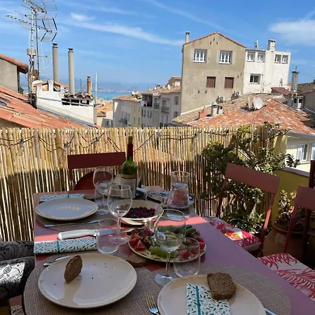 06m - Old Beautiful Duplex Terrace With Sea View Apartment Antibes